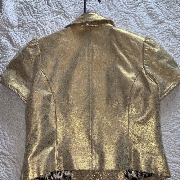 Gold leather jacket mint condition - Picture 3 of 6